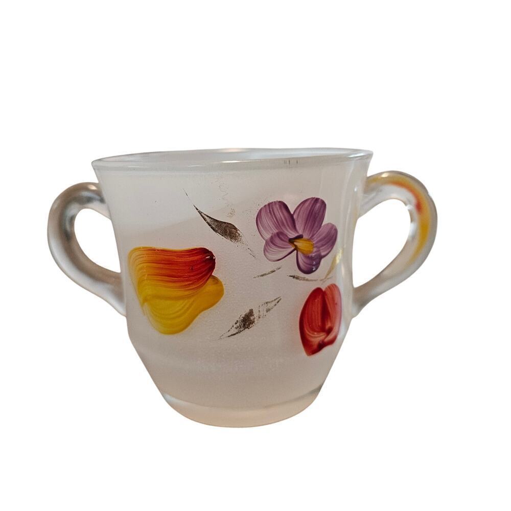 Vintage Bartlett Collins Hand Painted Gay Fad Glass Fruit Creamer Set of 3 MCM - Picture 2 of 14